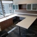 Simo Large U Suite Office Desk with Overhead and Drawer Storage